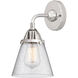 Nouveau 2 Small Cone 1 Light 6 inch Polished Chrome Sconce Wall Light in Seedy Glass