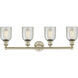 Caledonia 4 Light 32 inch Antique Brass Bath Vanity Light Wall Light in Mica
