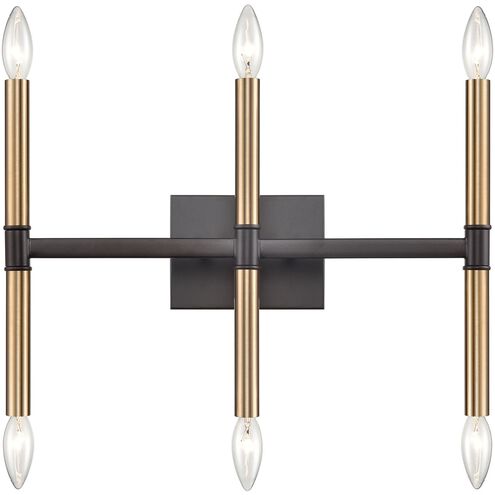 Notre Dame 6 Light 19 inch Oil Rubbed Bronze with Gold Vanity Light Wall Light