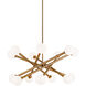 Matchstix 14 Light 39 inch Aged Gold Brass Pendant Ceiling Light in Aged Gold Brass and Opal Glass