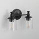 Swirl 2 Light 14 inch Black Bath Vanity Wall Light