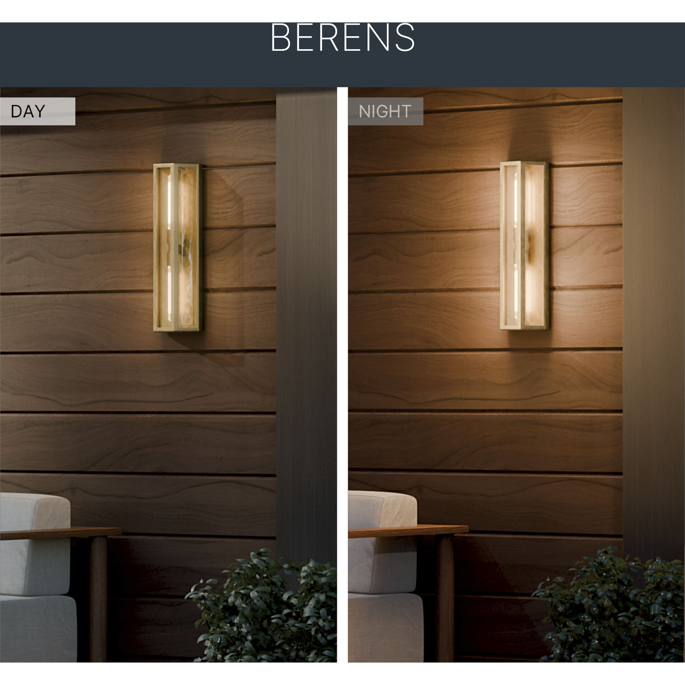 Berens 2 Light 24 inch Natural Brass Outdoor Wall Light
