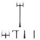 Laurent 3 Light 112 inch Black Outdoor Post Mounted Fixture in Clear Seedy Glass