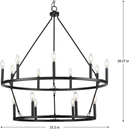 Gilliam 15 Light 35.5 inch Matte Black Chandelier Ceiling Light