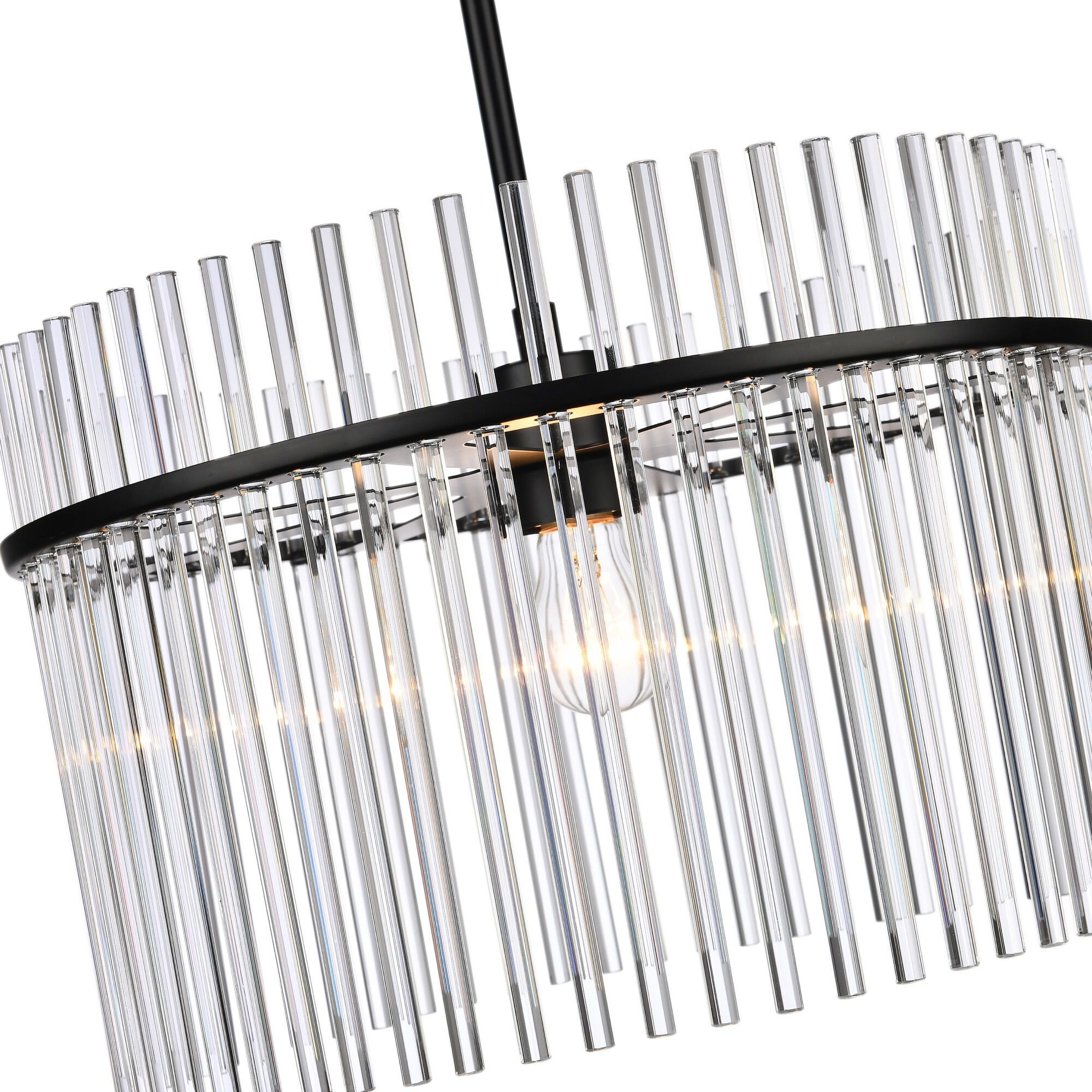 Ava 1 Light 15.7 inch Black Semi Flush Mount Ceiling Light