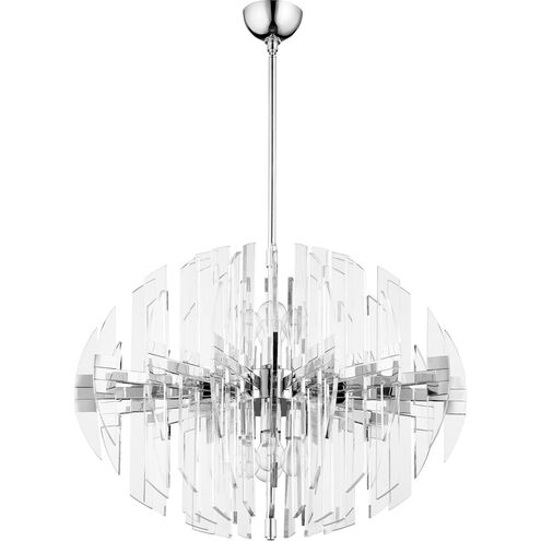 Zion 8 Light 31 inch Polished Nickel Chandelier Ceiling Light