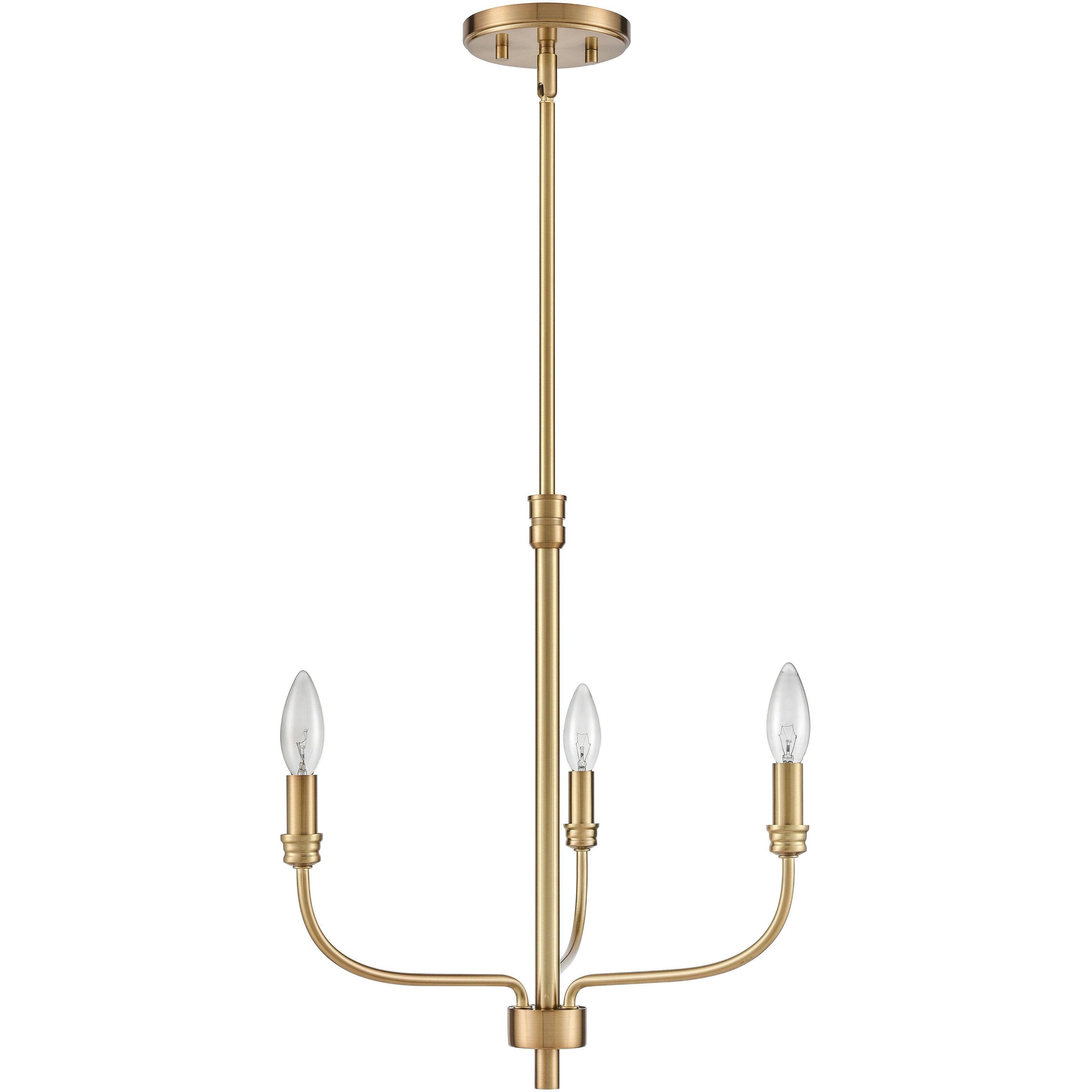 Newland 3 Light 17 inch Satin Brass Chandelier Ceiling Light
