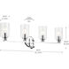 Gioe 4 Light 32.25 inch Chrome Vanity Light Wall Light