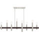 Helsinki 8 Light 10 inch Brushed Nickel with Bronze Accents Chandelier Ceiling Light
