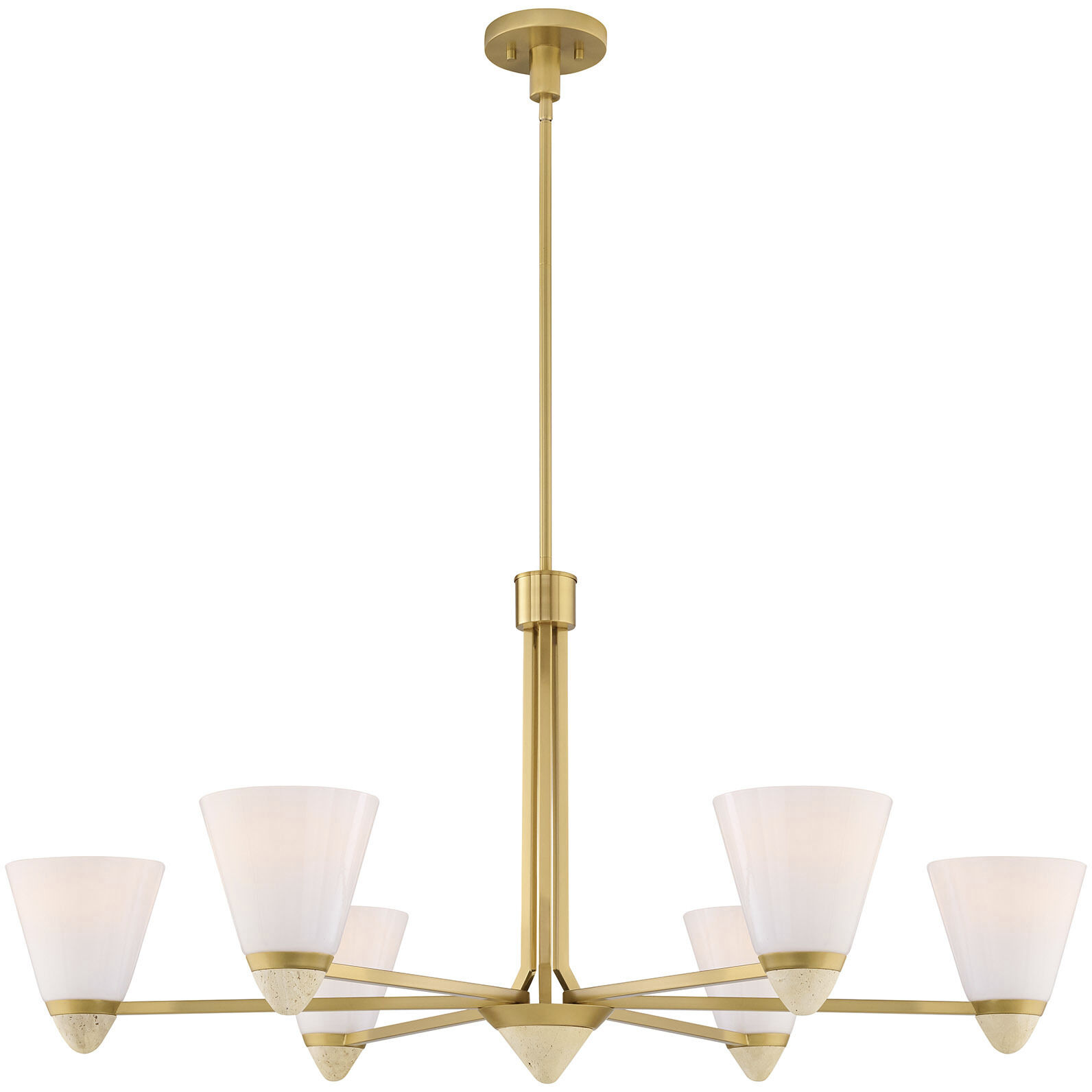 Kohlman 6 Light 40 inch Warm Brass Chandelier Ceiling Light
