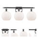 Ballston Athens 3 Light 26 inch Polished Chrome Bath Vanity Light Wall Light in Matte White Glass, Ballston