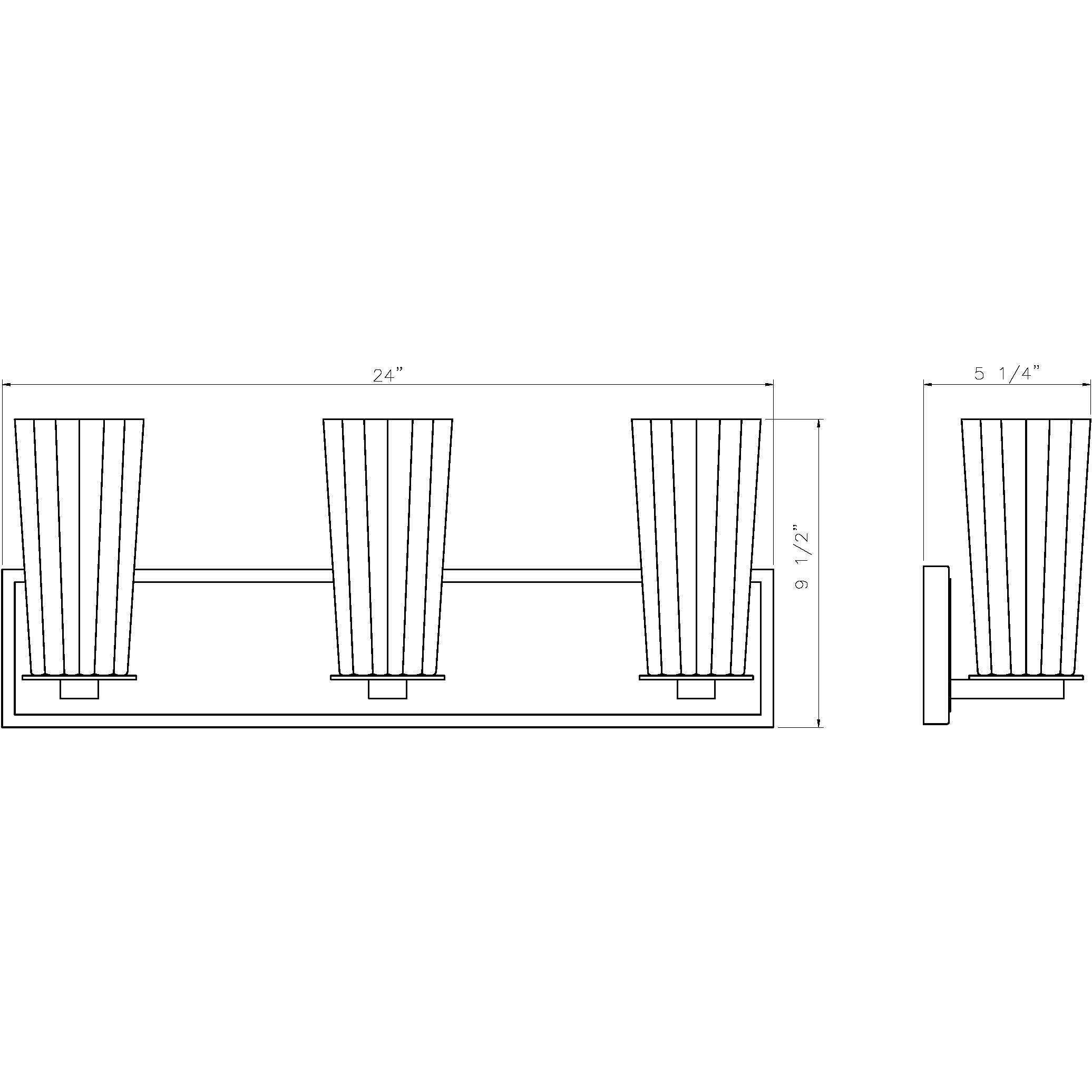 Titus 3 Light 24 inch Brushed Nickel Bath Vanity Light Wall Light