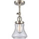 Franklin Restoration Bellmont LED 7 inch Brushed Satin Nickel Sconce Wall Light in Seedy Glass, Franklin Restoration