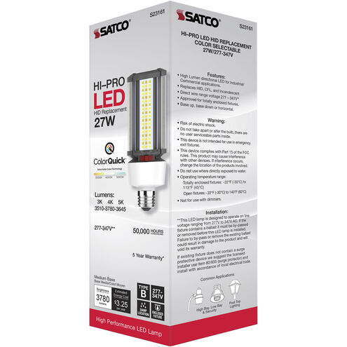 Lumos LED Medium 27 watt 277-347 3000K/4000K/5000K HID Replacements, HID Replacements
