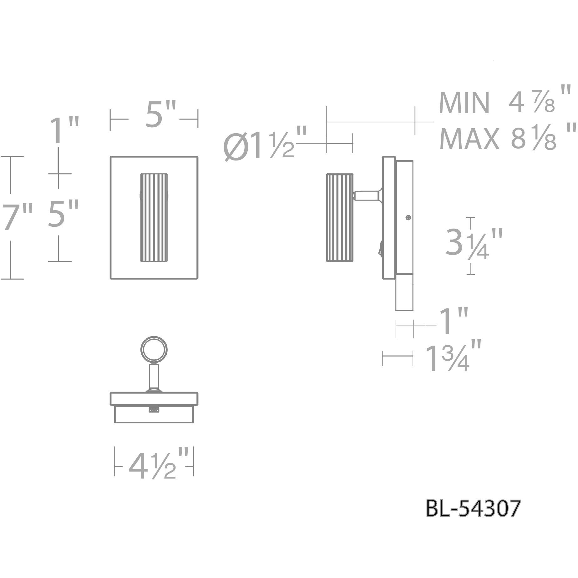 Nexus 7 inch Black Aged Brass Reading Light Portable Light