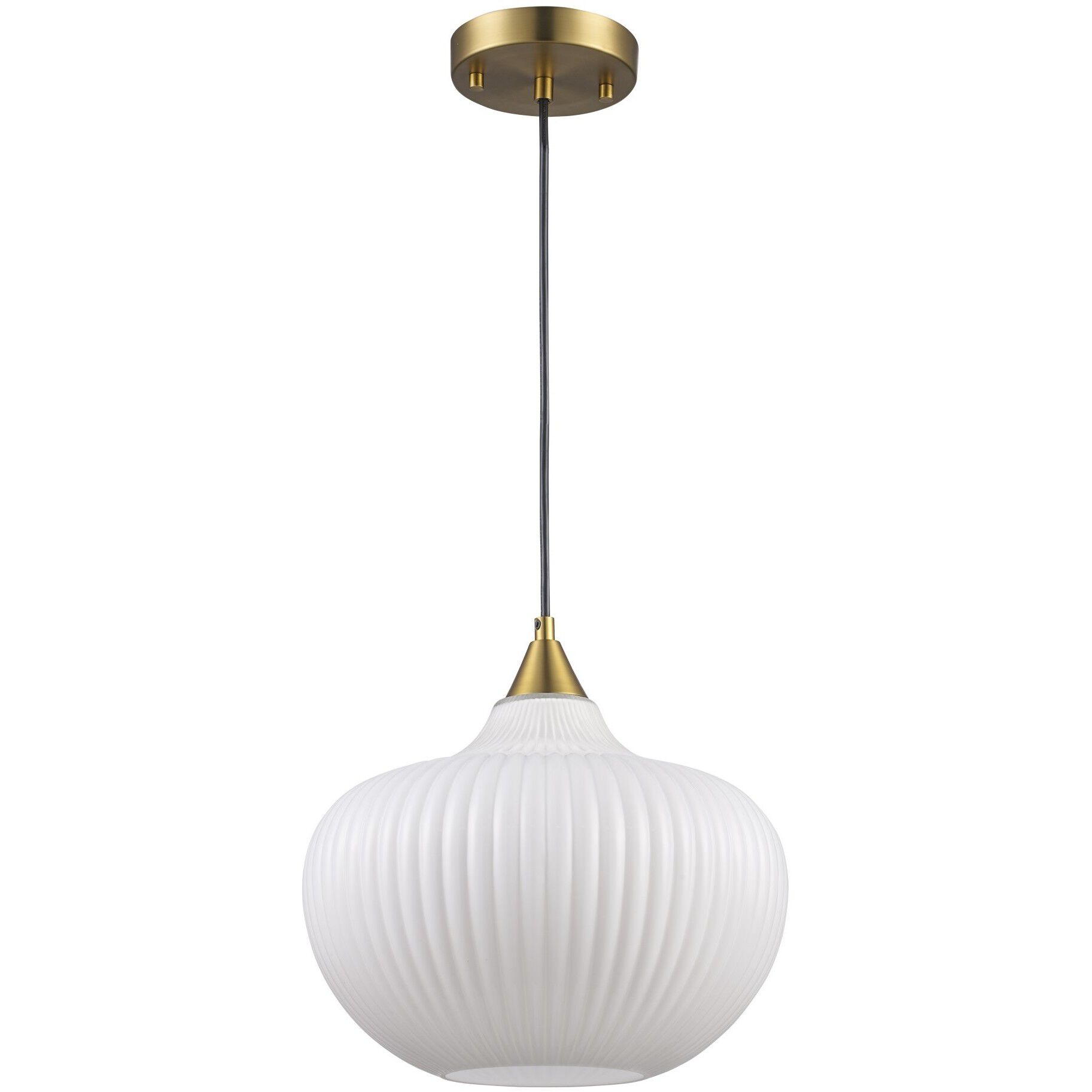 Aristo 1 Light 12 inch Antique Gold Shaded Pendant Ceiling Light