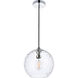 Cashel 1 Light 10 inch Chrome Pendant Ceiling Light