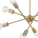Module 8 Light 22 inch Burnished Brass Chandelier Ceiling Light