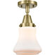 Franklin Restoration Bellmont 1 Light 6 inch Antique Brass Flush Mount Ceiling Light in Matte White Glass