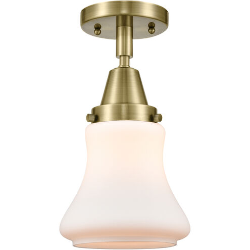 Franklin Restoration Bellmont 1 Light 6 inch Antique Brass Flush Mount Ceiling Light in Matte White Glass