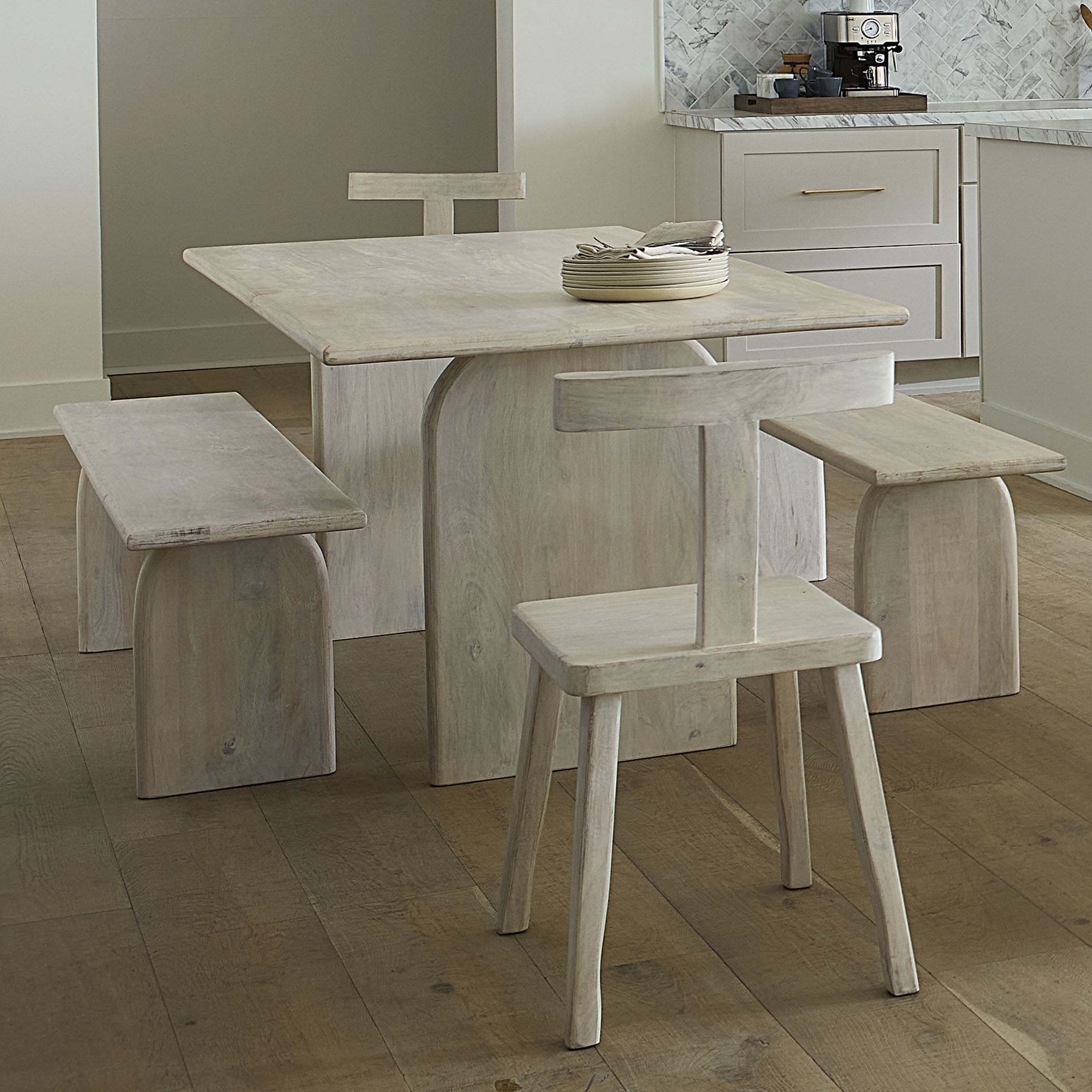 Arc 78.75 X 29.5 inch Light Bleach Dining Table