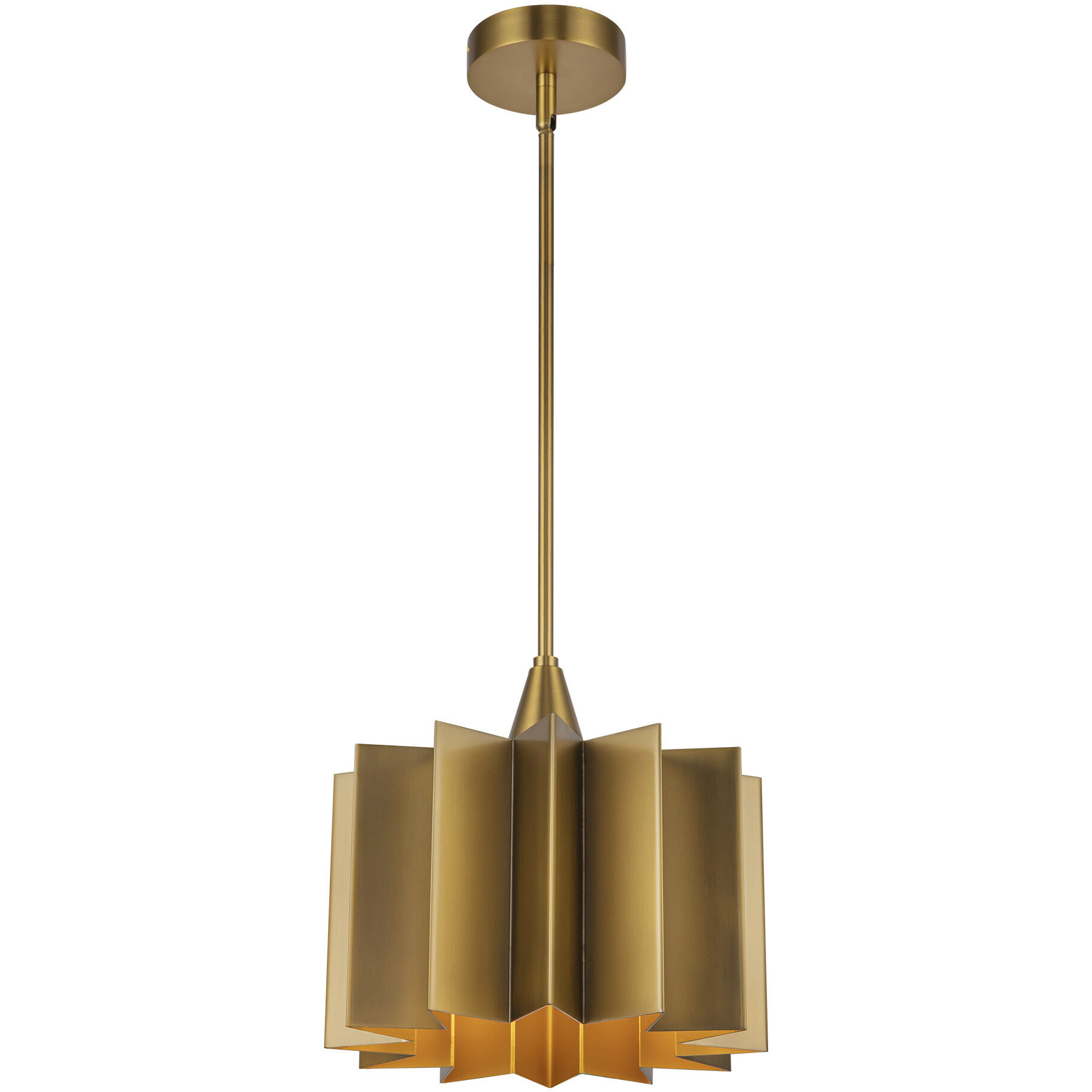 Alora Mood Plisse Pendant Ceiling Light in Aged Gold