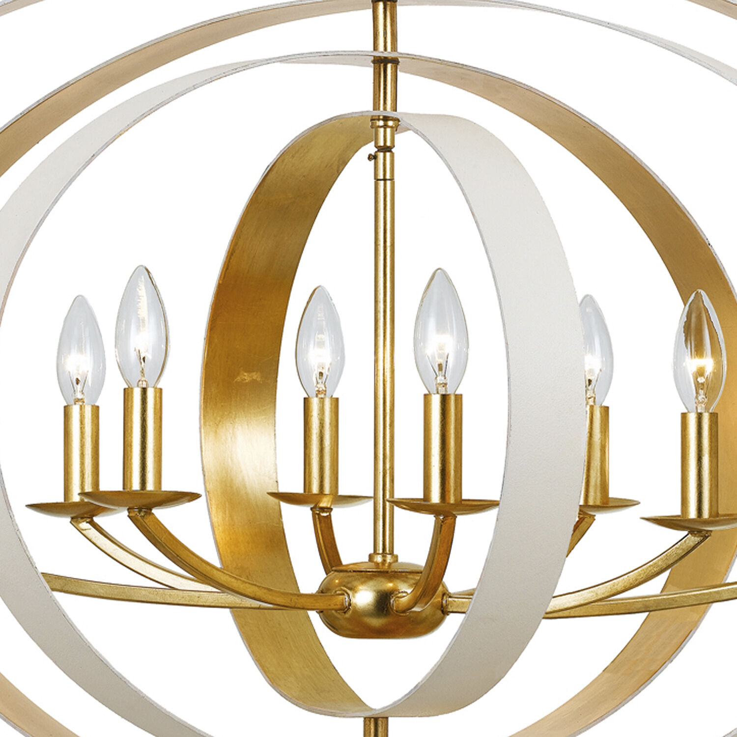 Luna 8 Light 36 inch Matte White and Antique Gold Chandelier Ceiling Light