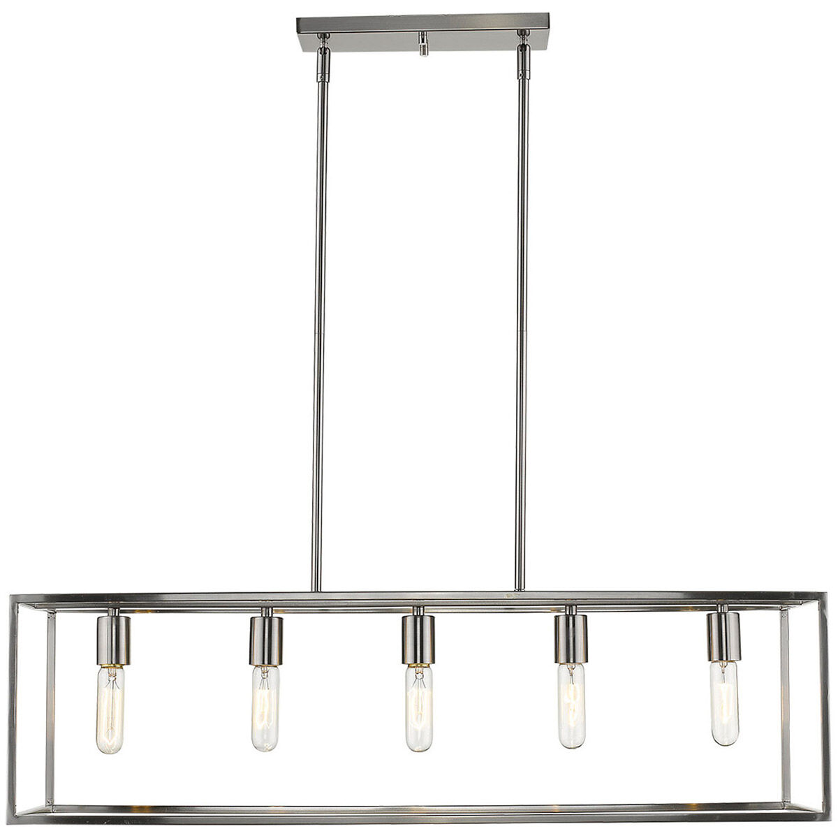 Cobar 5 Light 36 inch Satin Nickel Island Pendant Ceiling Light