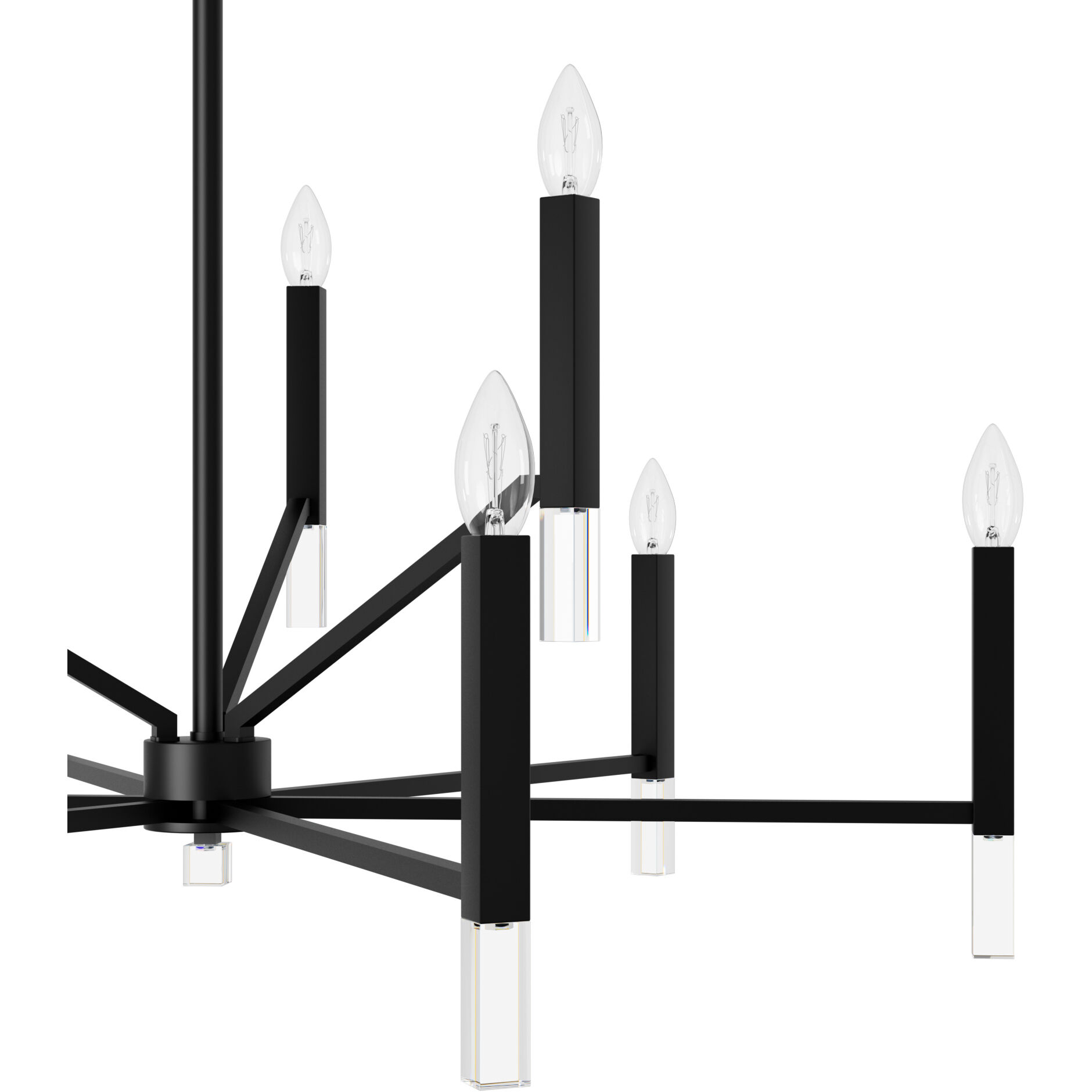 Sunjai 9 Light 40 inch Matte Black Chandelier Ceiling Light