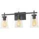 Joanna 3 Light 6 inch Black Bath Vanity Wall Light