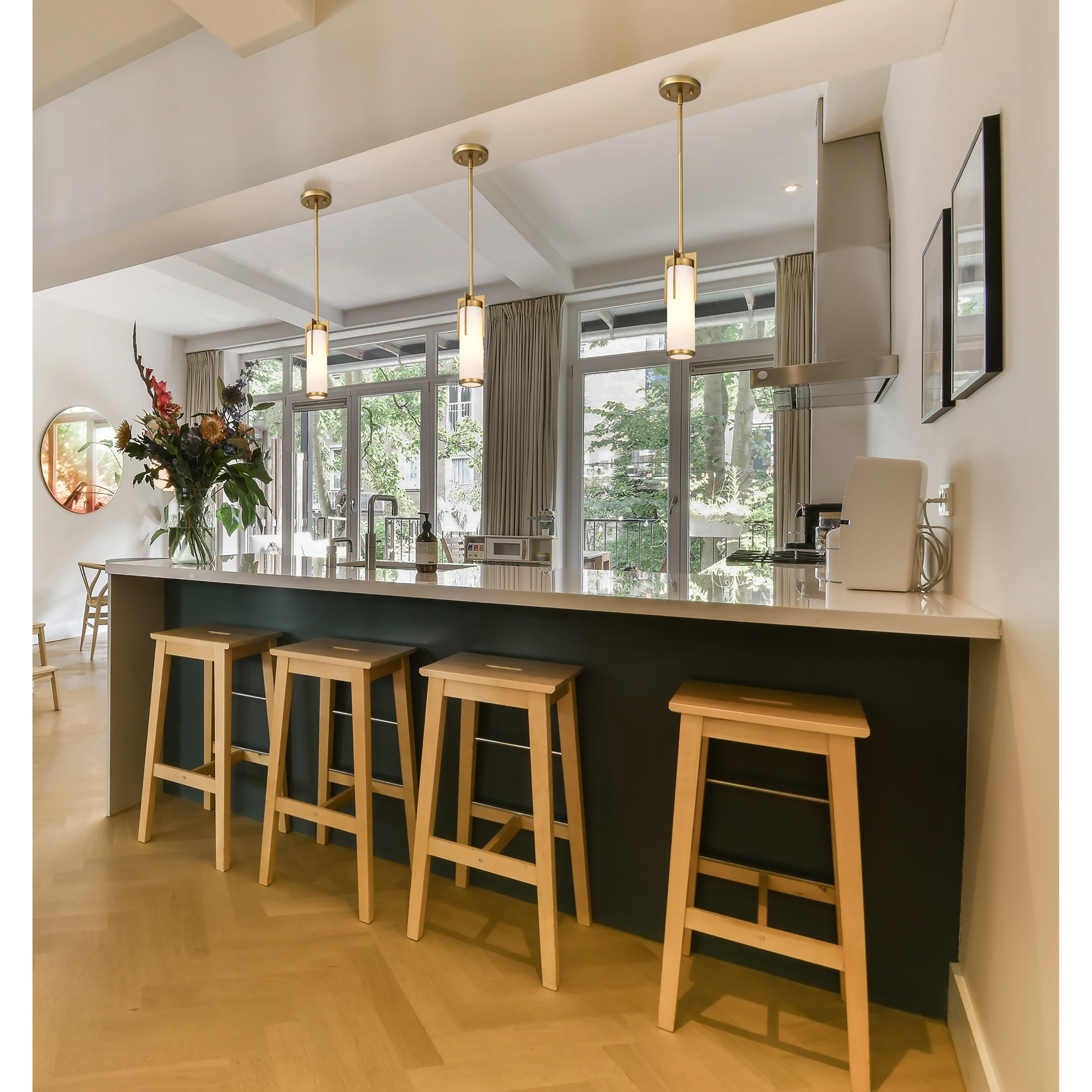 Roselle 3.75 inch Natural Brass Pendant Ceiling Light