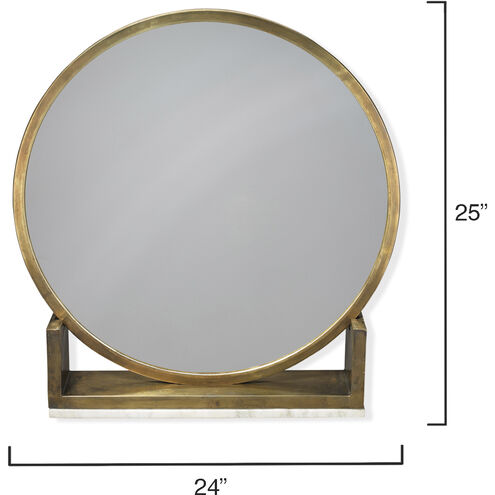 Odyssey 24 X 20 inch Antique Brass and White Standing Mirror