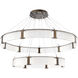 Parallel LED Flat Bronze Chandelier Ceiling Light, Two-Tier Ring