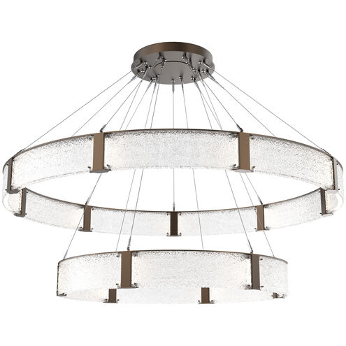 Parallel LED Flat Bronze Chandelier Ceiling Light, Two-Tier Ring