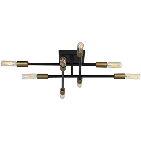 Lyrique 8 Light 19.5 inch Bronze with Brass Accents Semi-Flush Ceiling Light