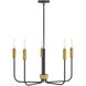Austen 5 Light 28.25 inch Black with Lacquered Brass Chandelier Ceiling Light