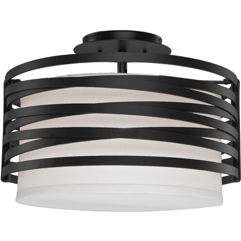 Tempest 2 Light 14.2 inch Matte Black Semi Flush Ceiling Light