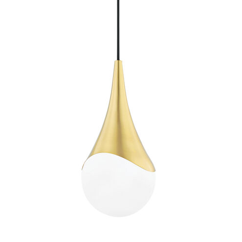 Ariana 1 Light 8 inch Aged Brass Pendant Ceiling Light