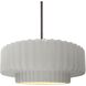 Radiance Collection - Pleated Tier 1 Light 14.5 inch Bisque and Brushed Nickel Pendant Ceiling Light in Black Cord, Replaceable Bulb, 14.5W x 5.25H, Form+Finish+Function