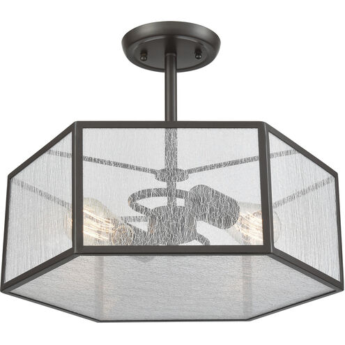 Spencer 2 Light 14 inch Oil Rubbed Bronze with Clear Semi Flush Mount Ceiling Light
