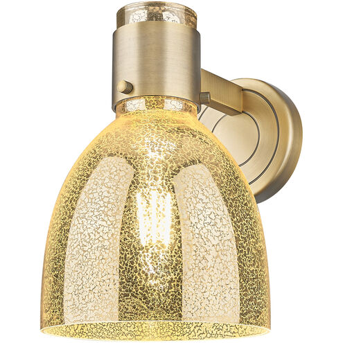 Downtown Urban Lawton Bell Armed Sconce Wall Light in Brushed Brass, Mercury