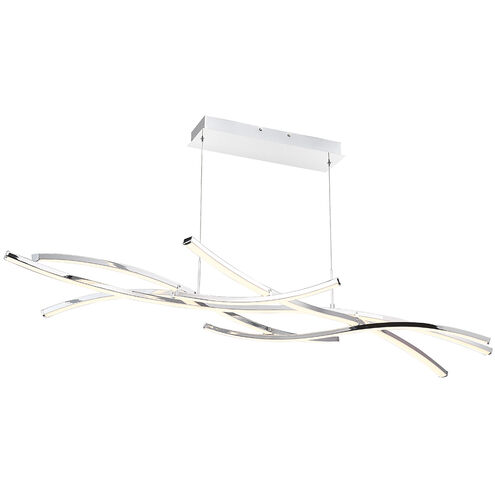Divergence Linear Chandelier Ceiling Light in Chrome, dweLED