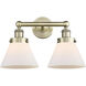 Cone 2 Light 16.75 inch Antique Brass and Matte White Bath Vanity Light Wall Light
