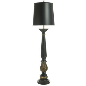 Dann Foley - Shagreen 63.5 inch 150.00 watt Malta Black and Oil Rubbed Bronze Floor Lamp Portable Light