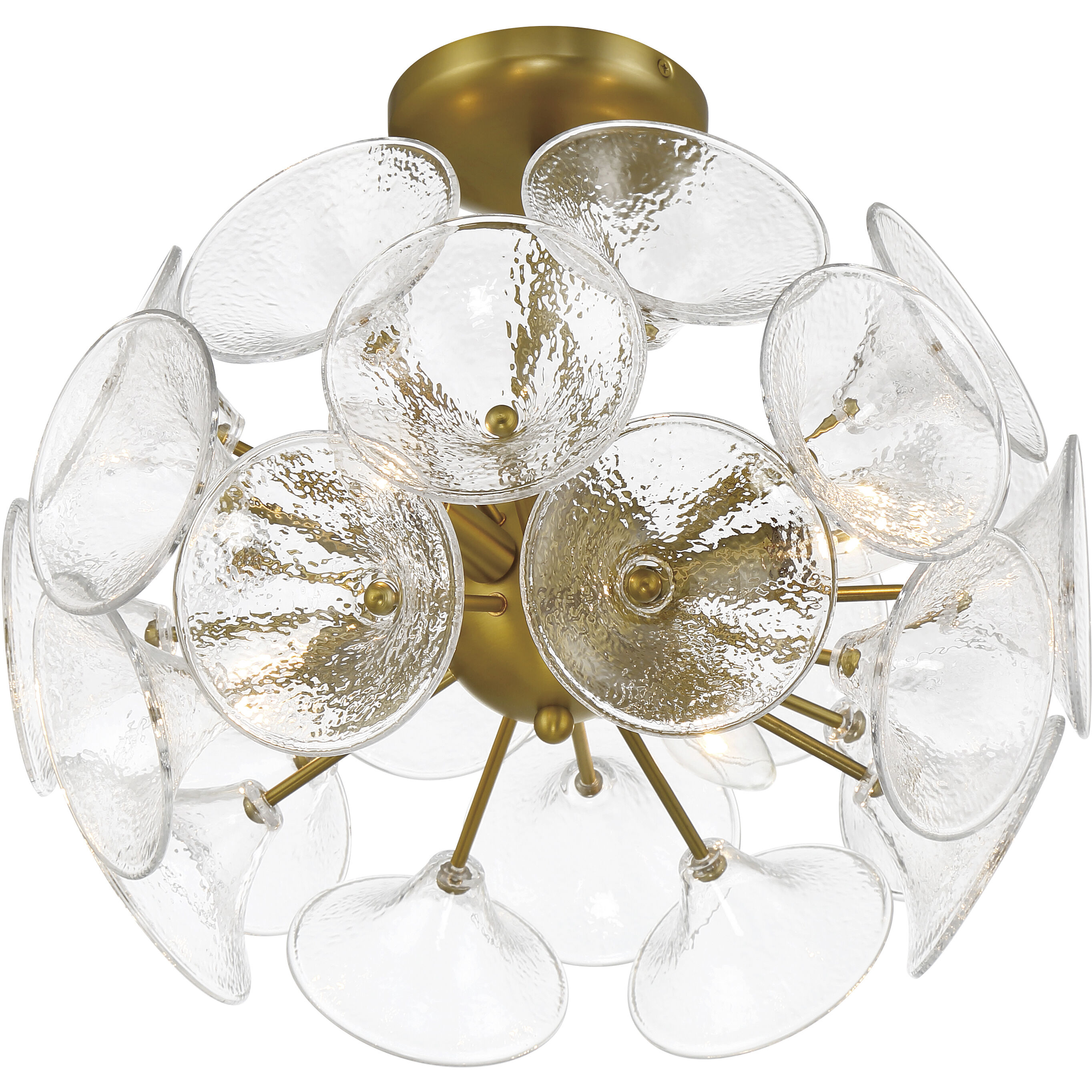 Winter 4 Light 16 inch Soft Brass Semi-Flush to Pendant Ceiling Light