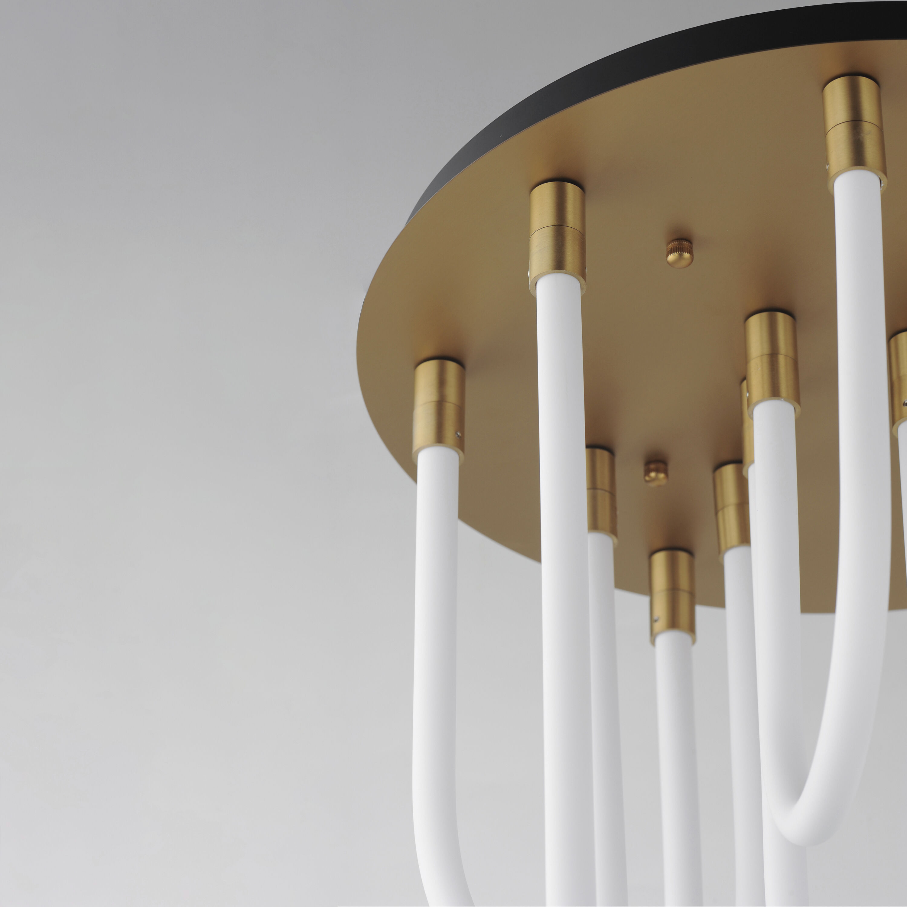 Soleil LED 20 inch Natural Aged Brass Flush Mount Chandelier Ceiling Light