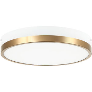 Tone Flush Mount Ceiling Light in White and Aged Gold Brass