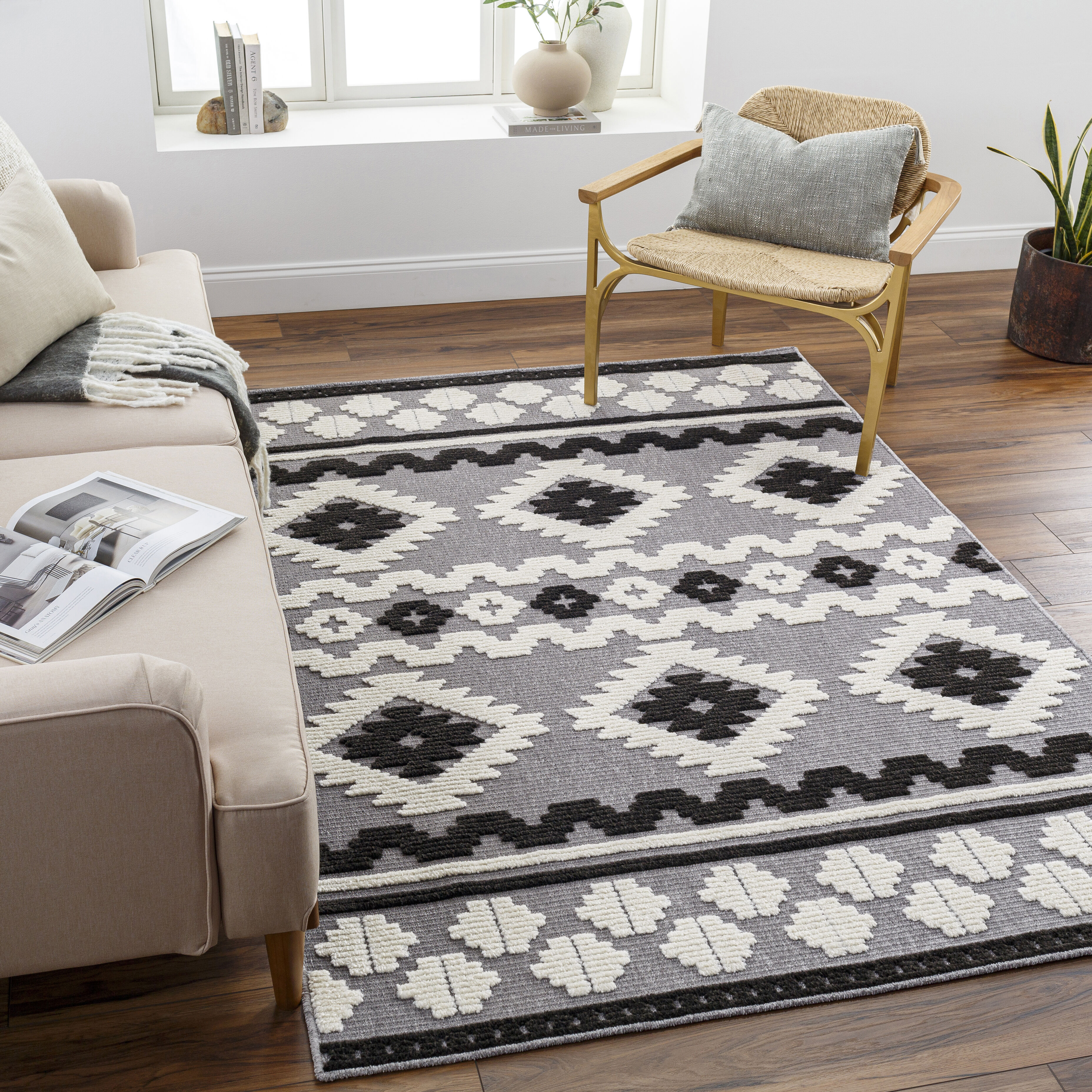 Lyna 34 X 24 inch Sage Rug, Rectangle