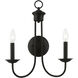Estate 2 Light 14 inch Black Double Sconce Wall Light