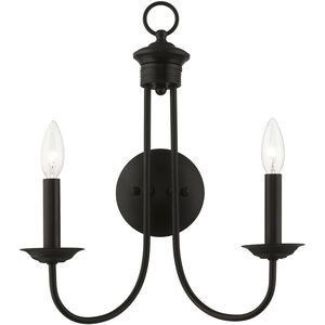 Estate 2 Light 14 inch Black Double Sconce Wall Light
